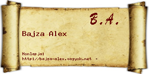 Bajza Alex névjegykártya